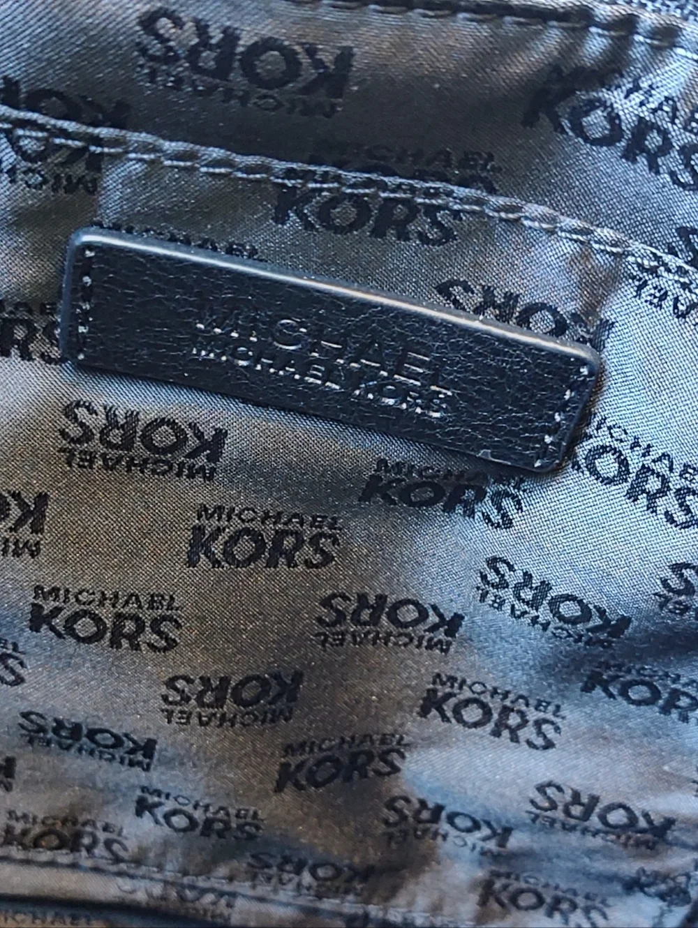 Michael Kors Black MK Logo Tote with Gold Hardware - Picture 5 of 5
